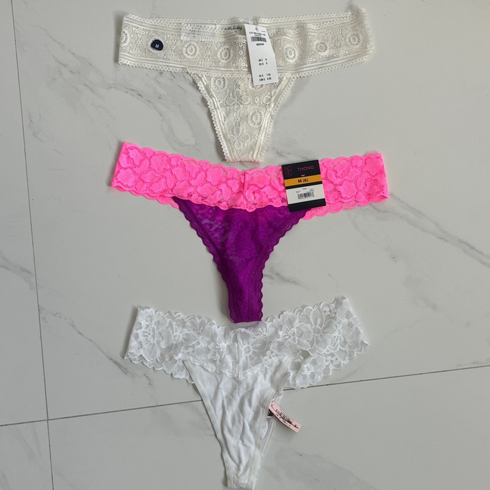 Assortment of Thongs: Victoria’s Secret, Gilly Hicks by Hollister & NOBO-NWT